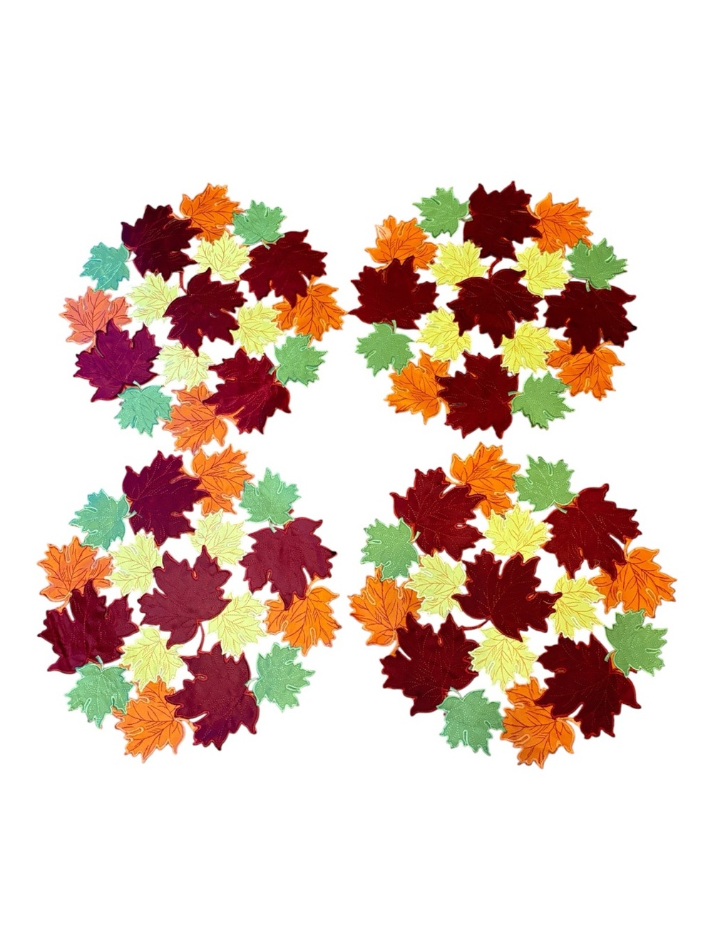 Autumn set of 4 leaf placemats- Perfect for your fall table